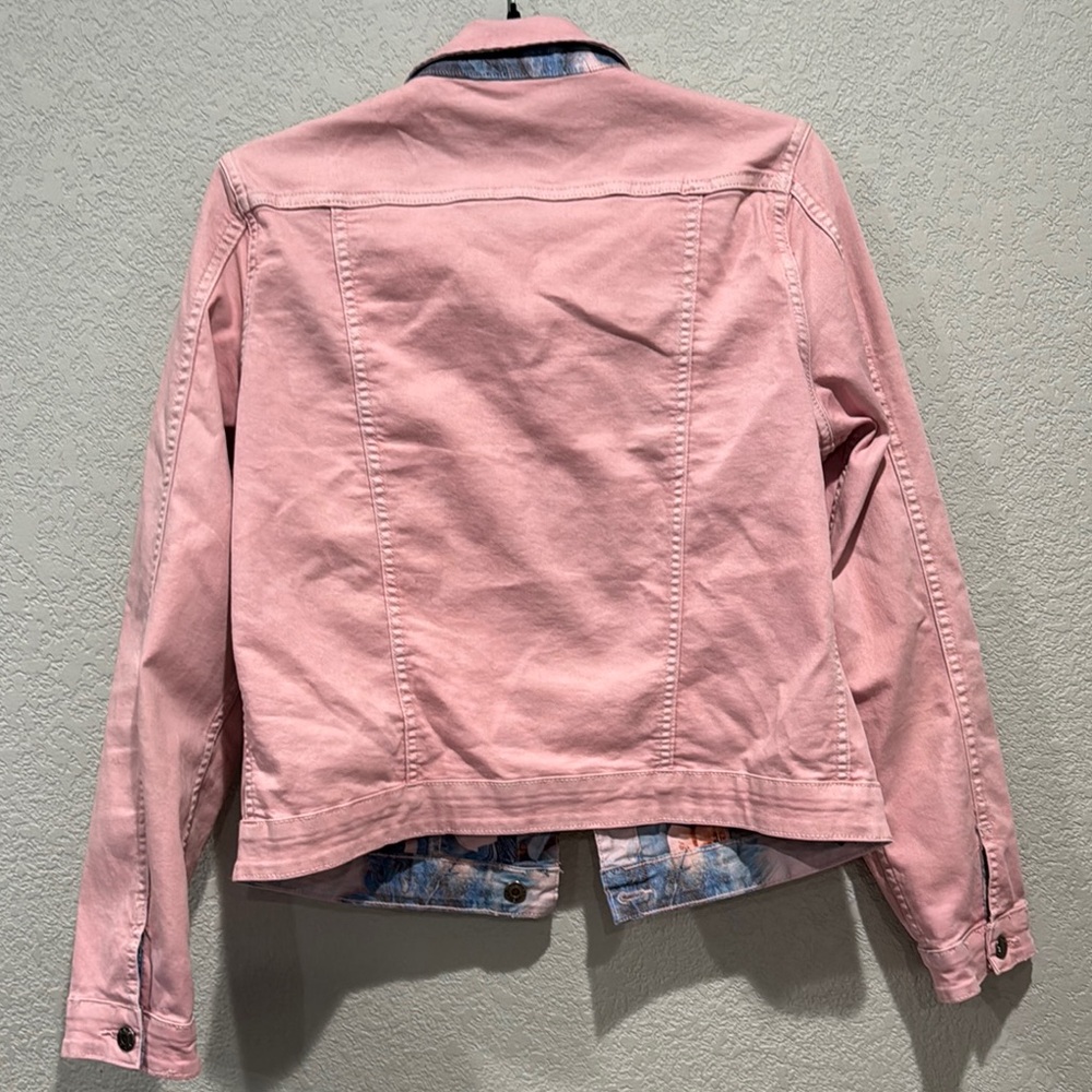 Tempo Paris Blue & Pink Floral Reversible Denim Jacket - Picture 9 of 12